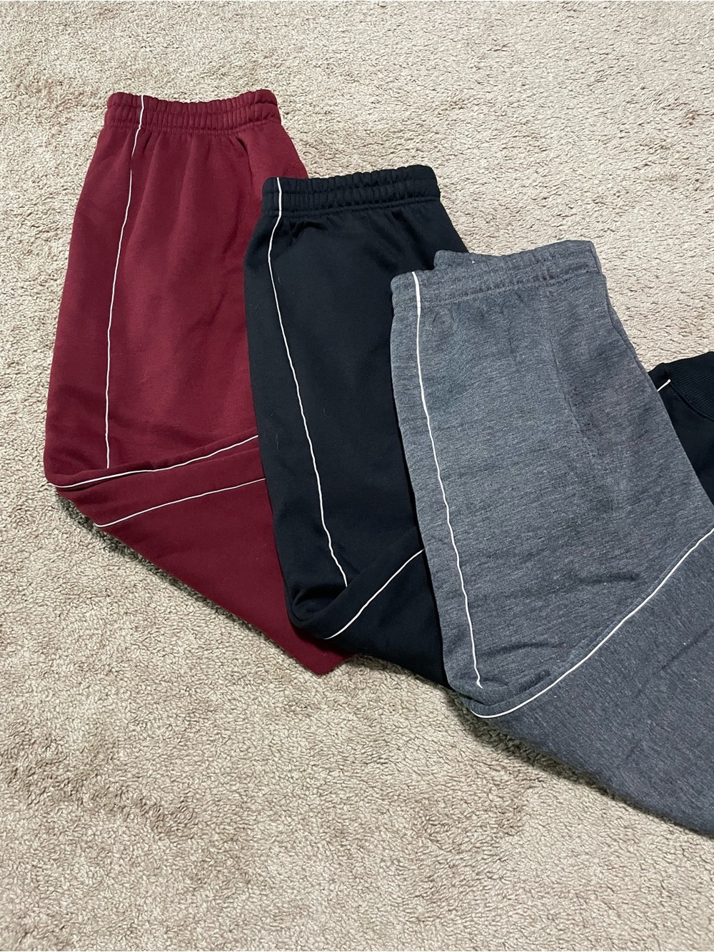 Pull-On Jogger Pants - Burgundy, Black, Gray